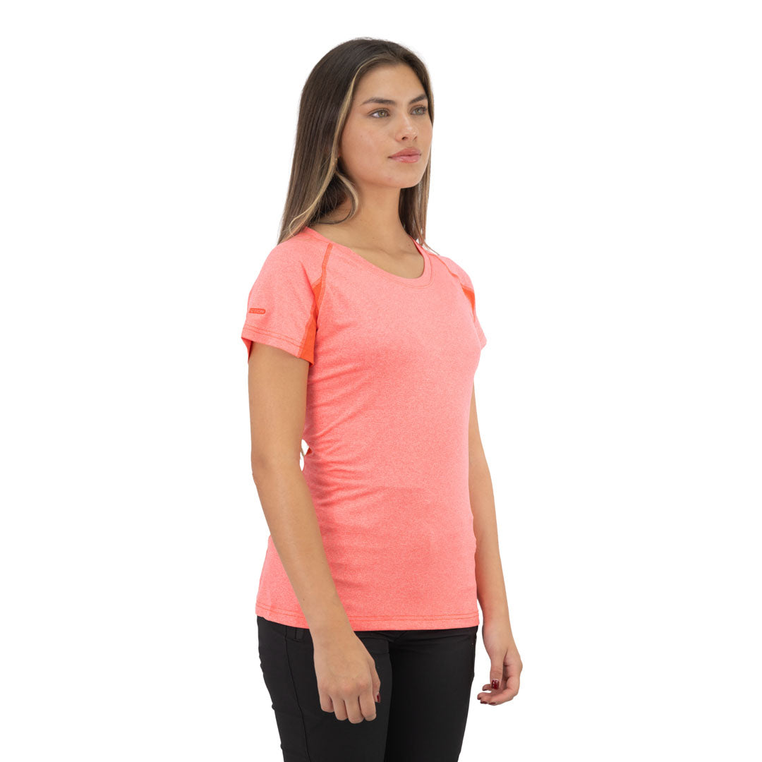 Polera Dry Fit Hardwork SPX Manga Corta Mujer Coral – Vista 4