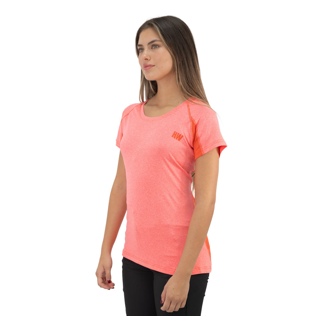 Polera Dry Fit Hardwork SPX Manga Corta Mujer Coral – Vista 5