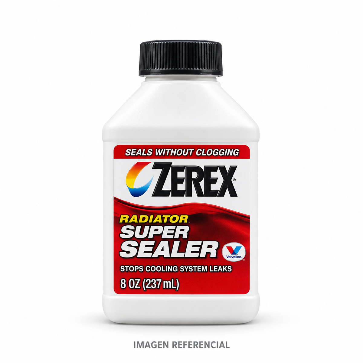 Imagen referencial generada: Valvoline Zerex Radiator Sealer (Sellador de fugas), 8 oz. El envase real puede variar.