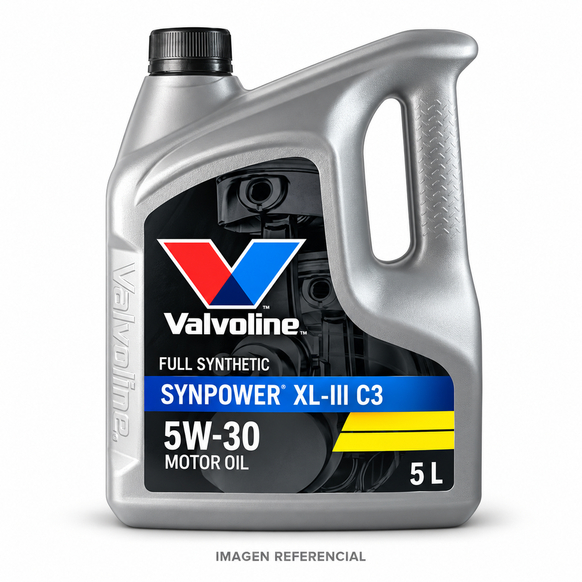 Imagen referencial generada: Valvoline SynPower XL-III C3 5W-30, 5 L. El envase real puede variar.