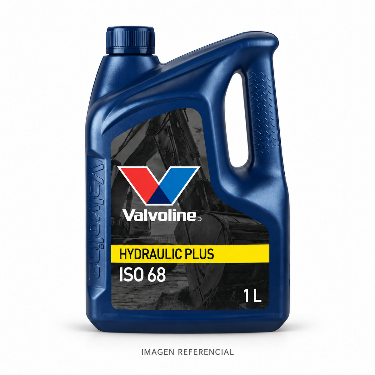 Imagen referencial generada: Valvoline Hydraulic Plus ISO 68, 1 L. El envase real puede variar.