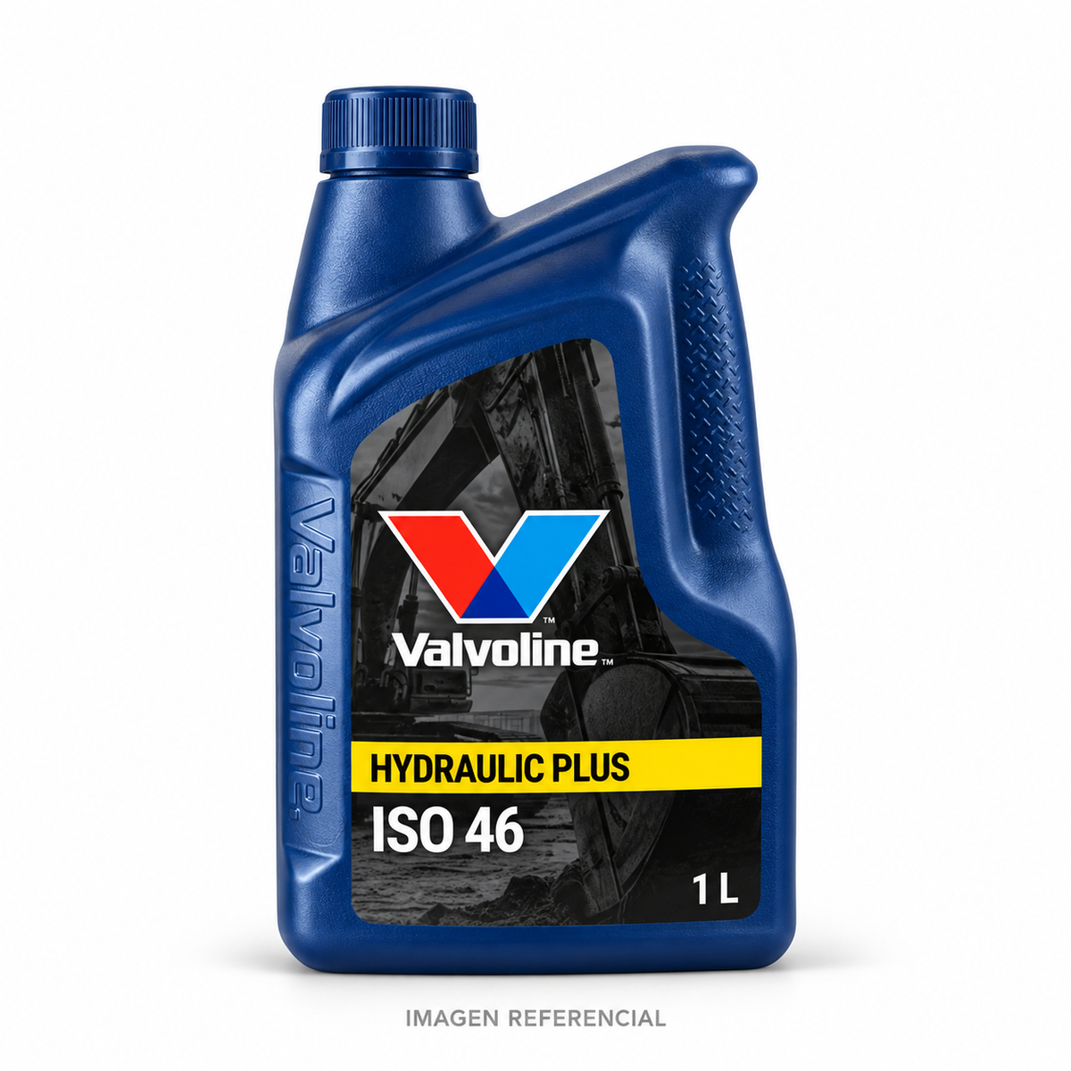 Imagen referencial generada: Valvoline Hydraulic Plus ISO 46, 1 L. El envase real puede variar.