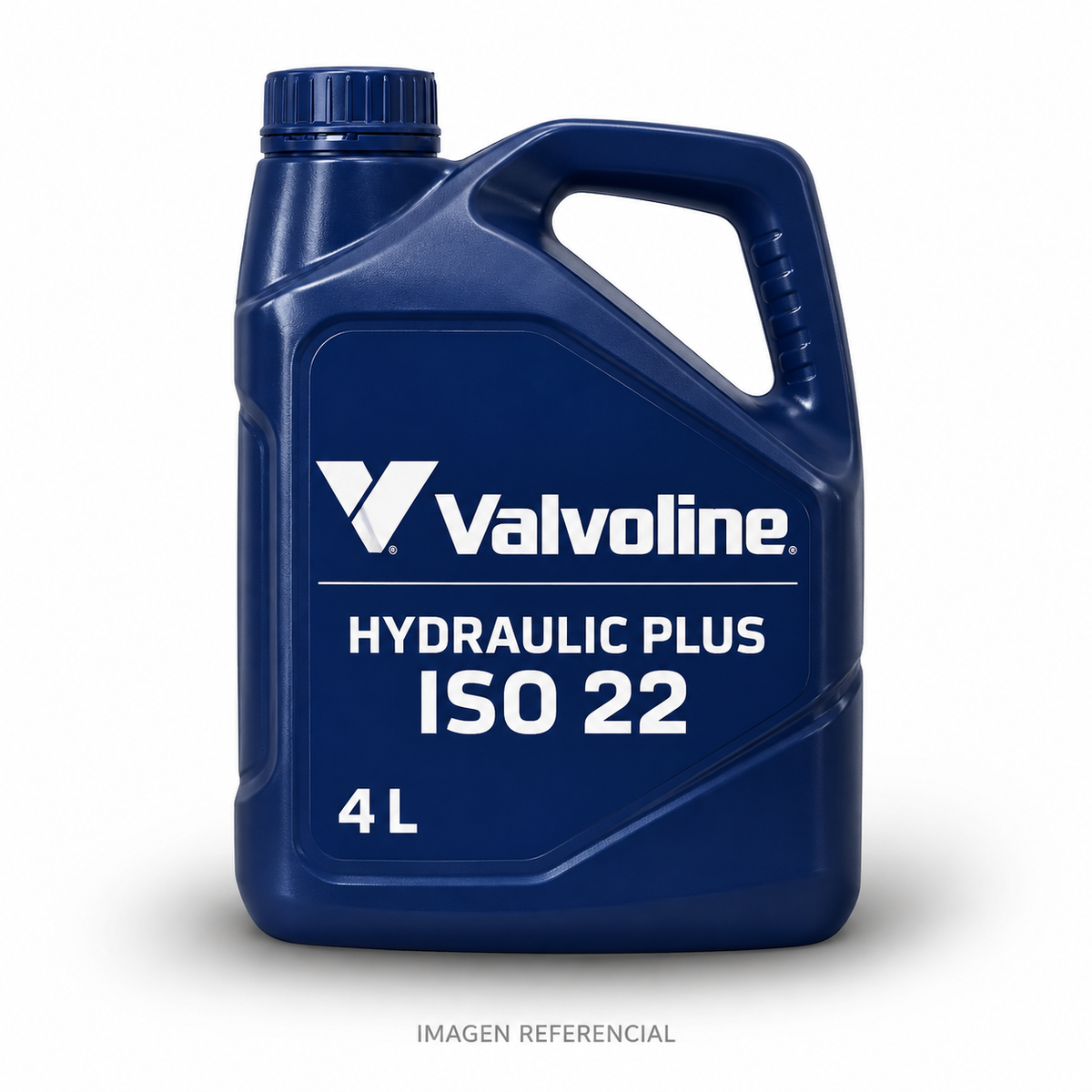 Imagen referencial generada: Valvoline Hydraulic Plus ISO 22, 4 L. El envase real puede variar.