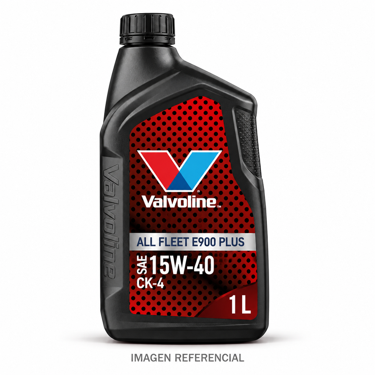 Imagen referencial generada: Valvoline All Fleet E900 Plus 15W-40 CK-4, 1 L. El envase real puede variar.