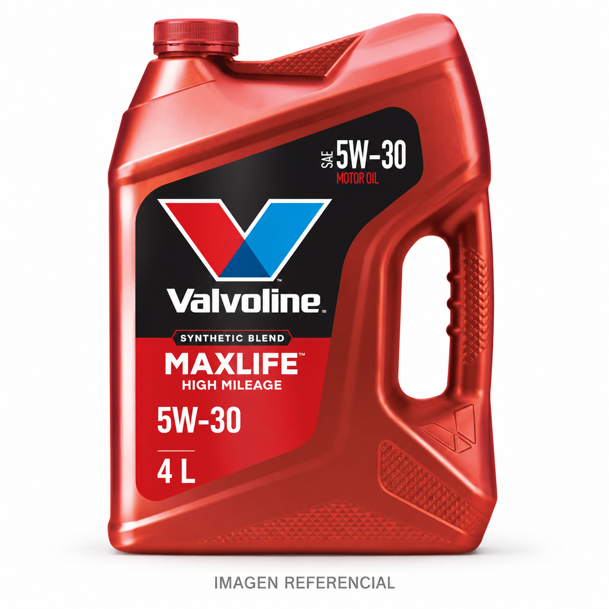Imagen referencial generada: Valvoline MaxLife 5W-30, 4 L. El envase real puede variar.