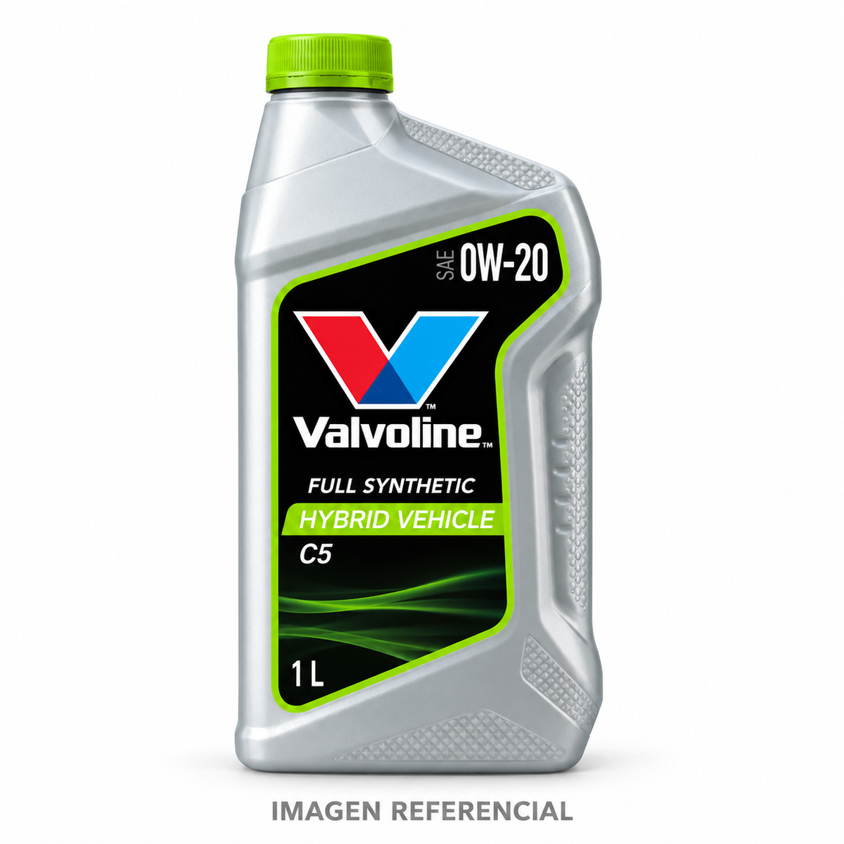 Imagen referencial generada: Valvoline Hybrid Vehicle C5 0W-20, 1 L. El envase real puede variar.